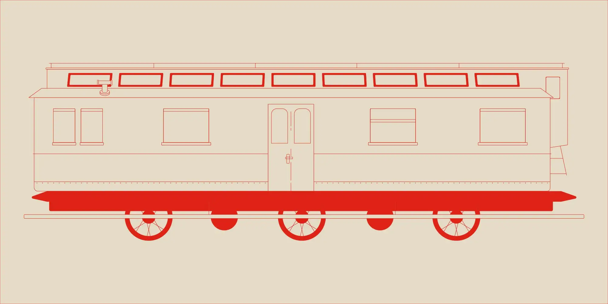 An illustration of a postal train wagon from the early 20th century.
